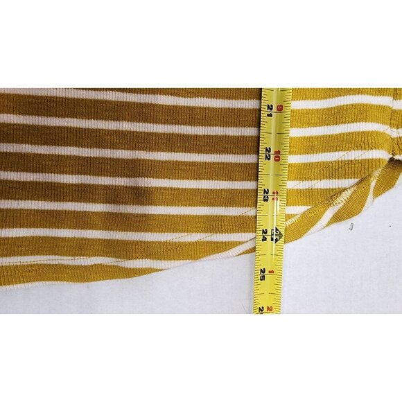 Duluth Womens Gold & White Striped Long Sleeve Henley Top - Picture 7 of 8